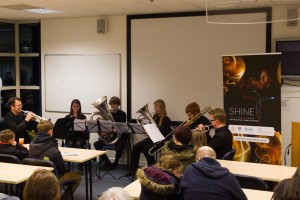 The St Andrews Brass Quintet performing 'Auriga' by composer Eddie McGuire (credit: Carolin Villforth).