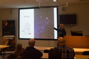 Ian Bonnell talking about the stars in Auriga (credit: Carolin Villforth).